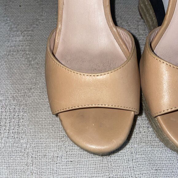 Kate Spade Women’s Slingback Espadrilles Size 6 M Tan Leather Going Out Party - Picture 8 of 12